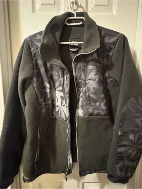 The North Face Grey Fleece Jacket with Patterned Panels